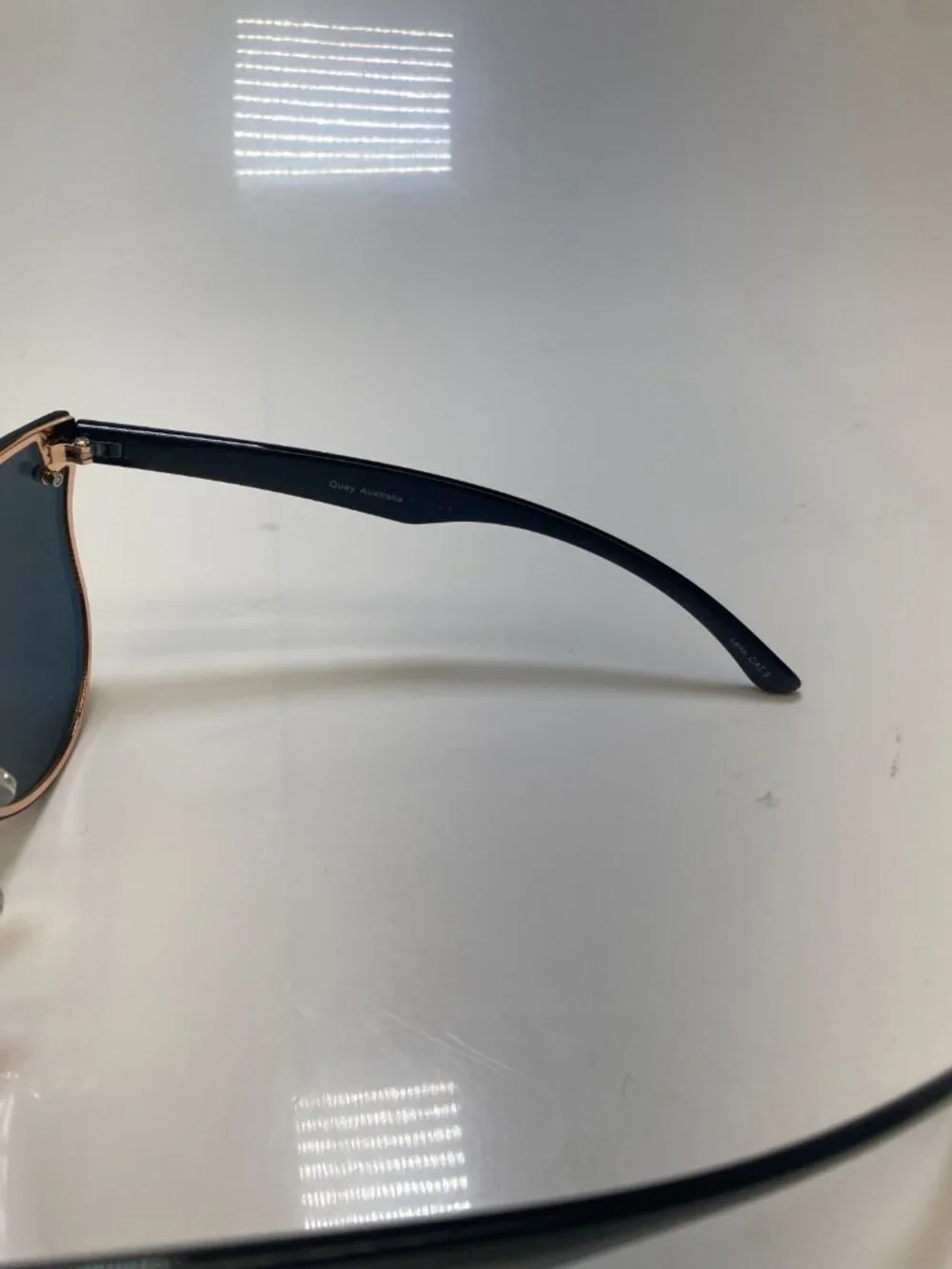 Q/A Quay Australia  Higher Love Mirror Lens Rimeless Rose Gold Sunglasses